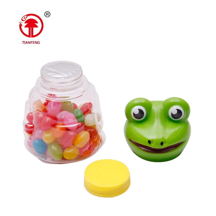 Chinese sweets wholesale coconut flavored candy jelly bean at low price for small frog shaped