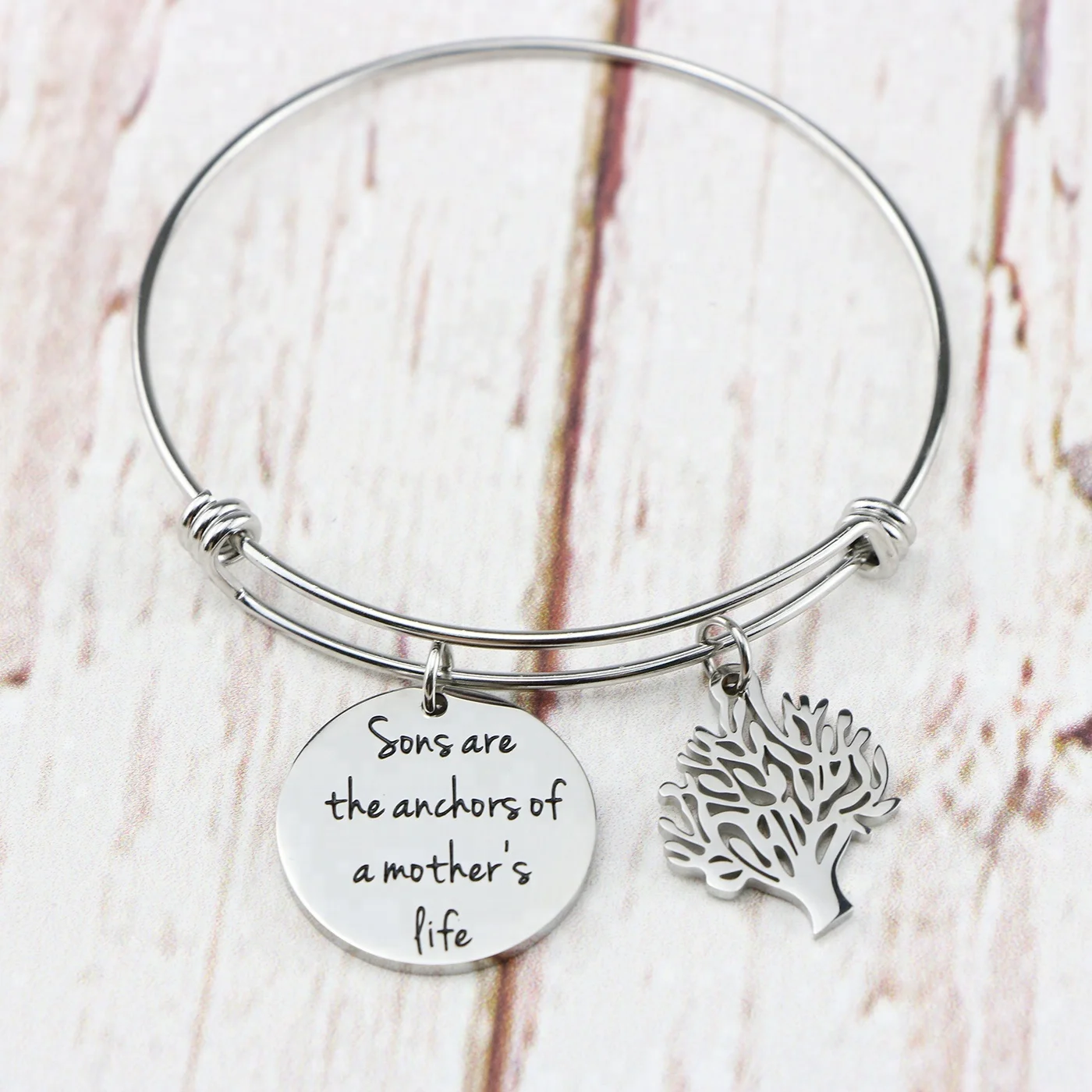 925 Silver Bracelet Expandable Jewelry Pendant Women Heart Bracelet