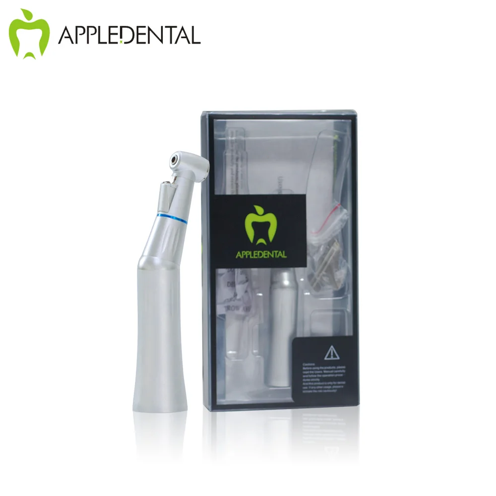 APPLEDENTAL low speed handpiece LED push button contra angle with light and generator
