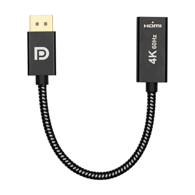 ULT-unite High Quality Custom 4K@60Hz DP DisplayPort to HDMI Cable Adapter Gold Plated Aluminum Alloy Shell