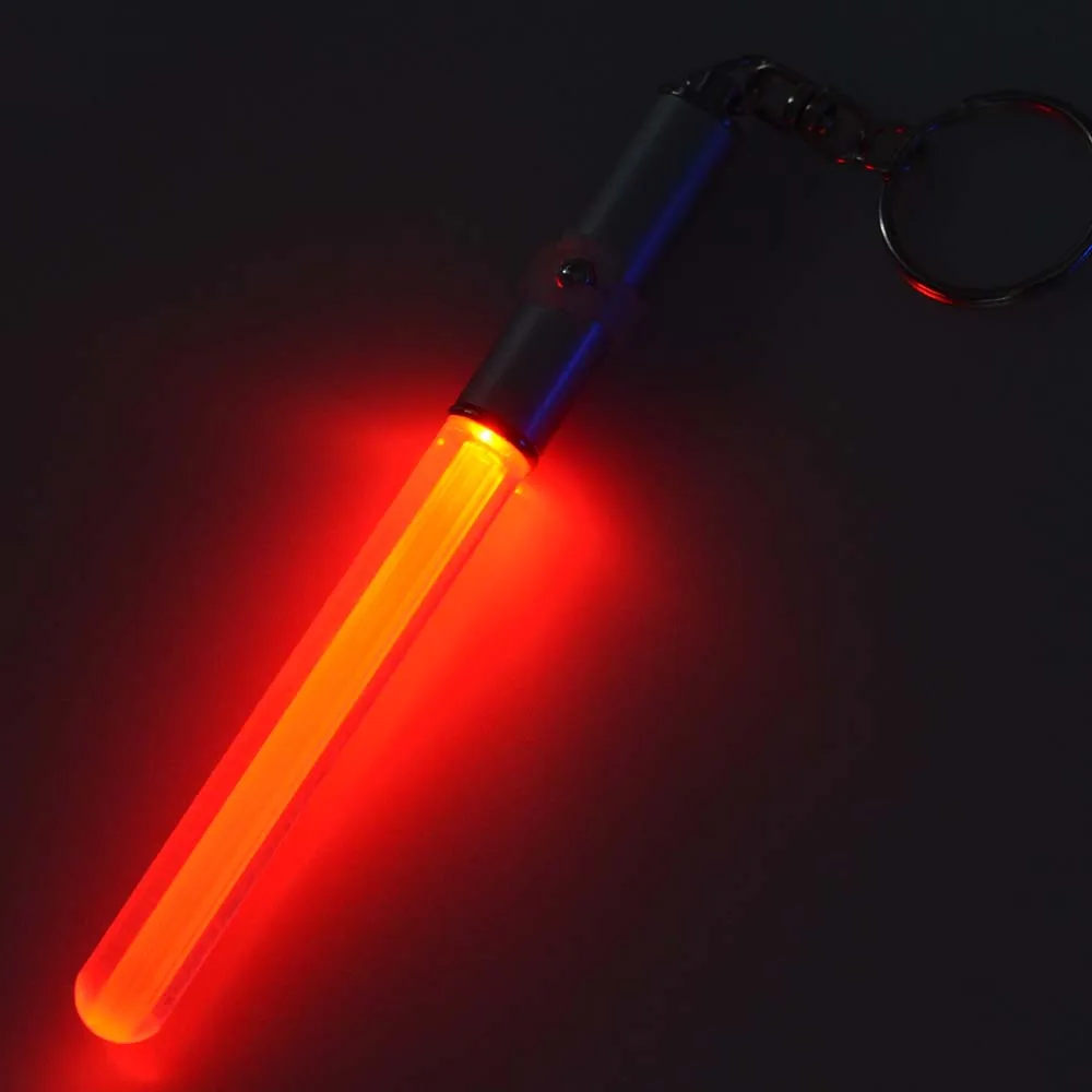 Promotion Gifts Item Custom Logo Plastic Led Torch Mini Glow Stick Night Flash Light Keyring Key Ring Chain Keychain