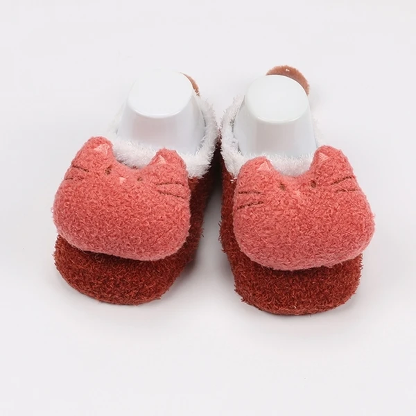 Winter thick terry baby socks with rattle feather yarn newborn baby 3D socks non slip