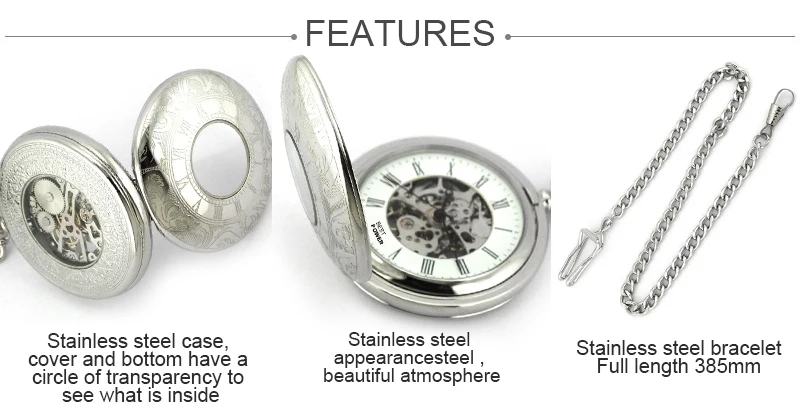 AliExpress hot sell high quality stainless steel watch chinese wholesale custom engraved mechanical pocket watch