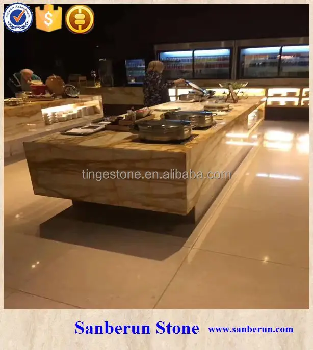 Perfect Italian giallo siena marble slab for countertop