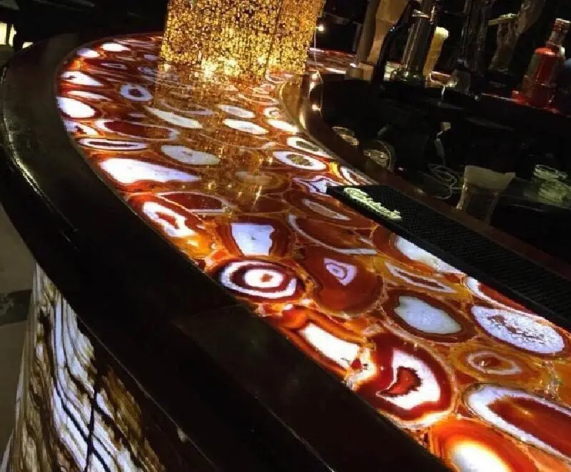 Декоративная Прозрачная красная большая Агатовая плита с подсветкой