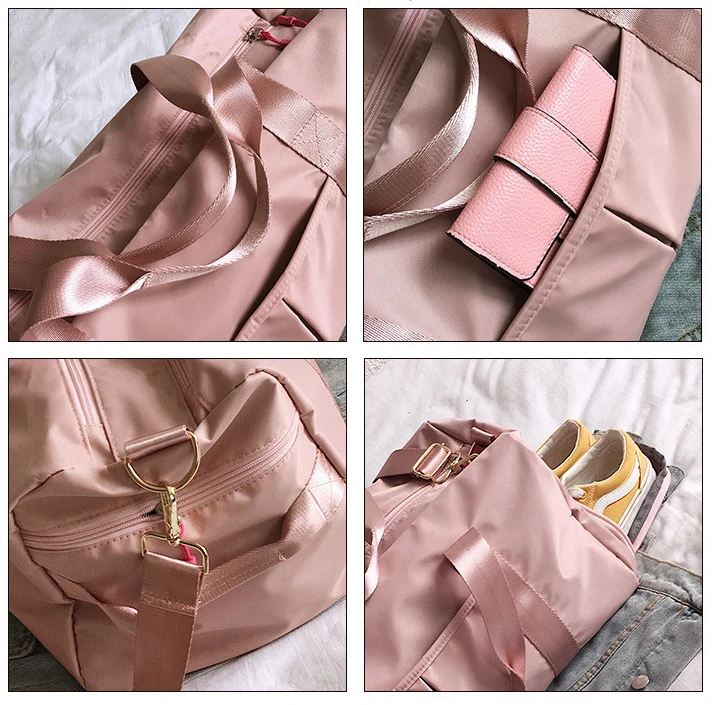 Women Sling Gym Crossbody Lightweight Duffle Bag Sports Waterproof Dry Bag Pink