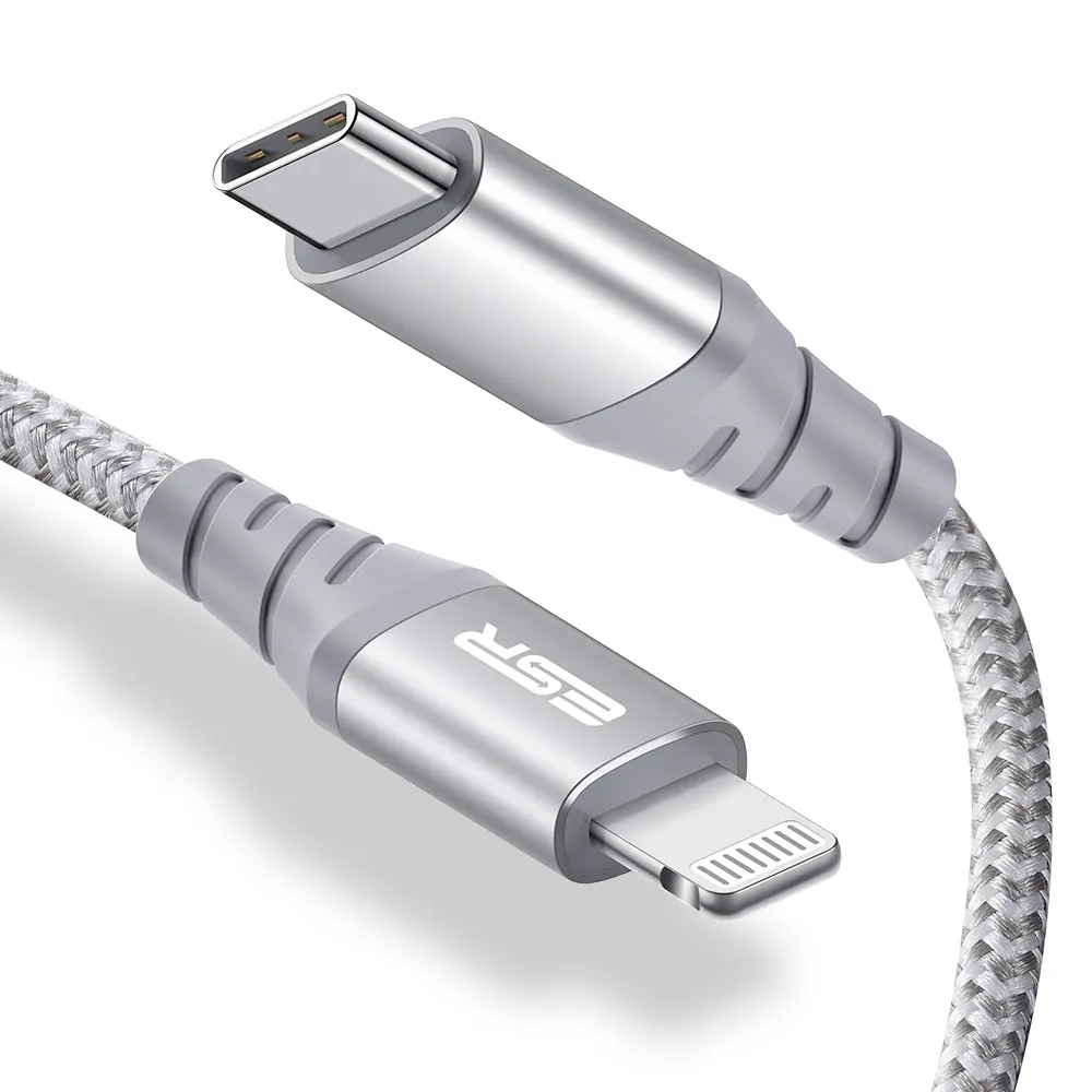 
ESR 3.3ft/1m MFi USB-C to Lightning PD Charging Cable 