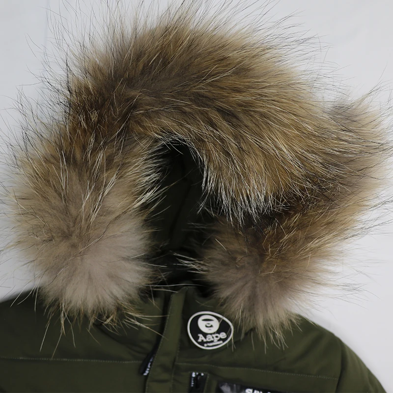 Fashion customized size woven winter boys down jacket custom kids down coat  kids fur collar down jacket