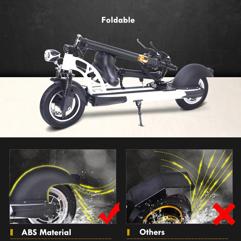  Толстые шины большой диапазон 500 Вт 800 10 дюймов двухколесный высокоскоростной 1000 Двойной Мотор взрослый Электрический скутер с сиденьем