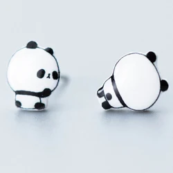 925 Sterling Silver Earring Fashion Chic Beautiful Panda Stud Earring Fine Jewelry for Female