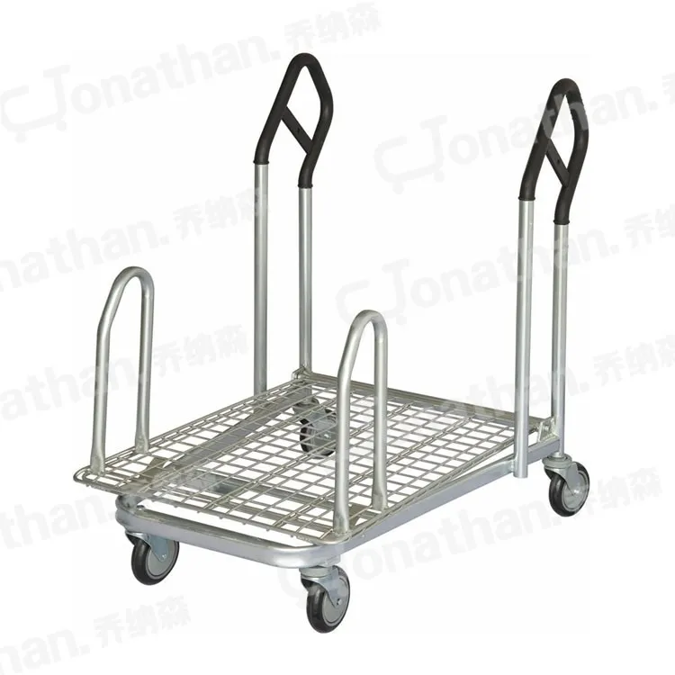 SXE-8 4 wheels supermarket Steel transport cargo hand push cart