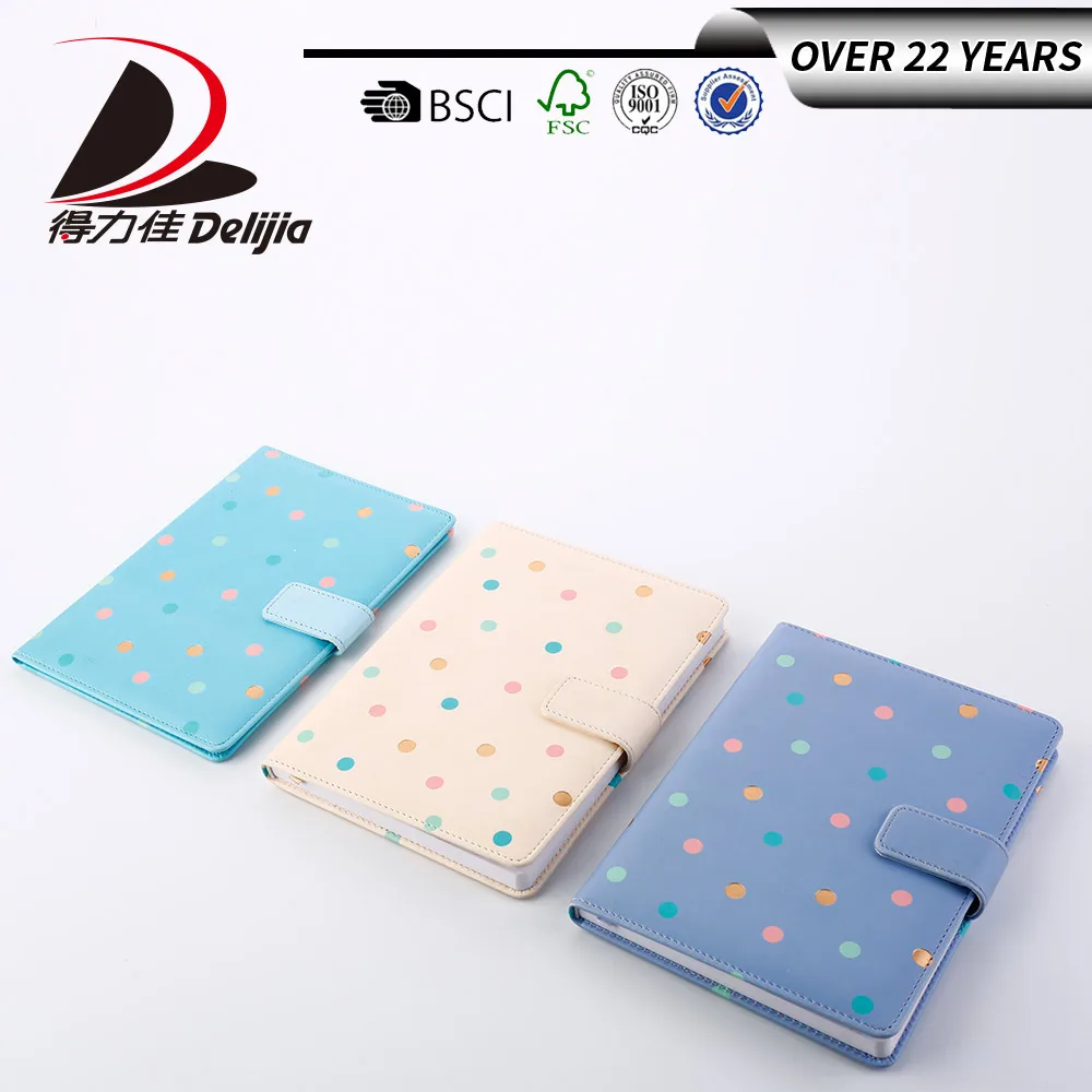 1805025 Wave point pattern genuine leather free sample floral notebook