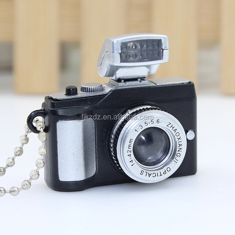 fashion mini camera shape led keychain with sound and light