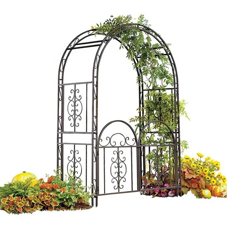 Bronze  Metal Decorative Garden Arbor With Gate