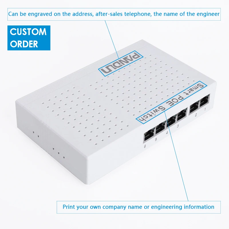 6(4+2) port Gigabit PoE Switch Network 10/100/1000Mbps Smart Ethernet Switch