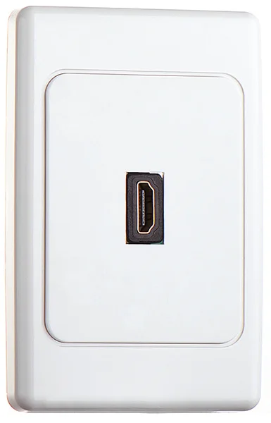 1-Port HDTV Wall Face Plate Panel Cover Coupler Outlet Extender 3D 1080P - White Wall cover plate
