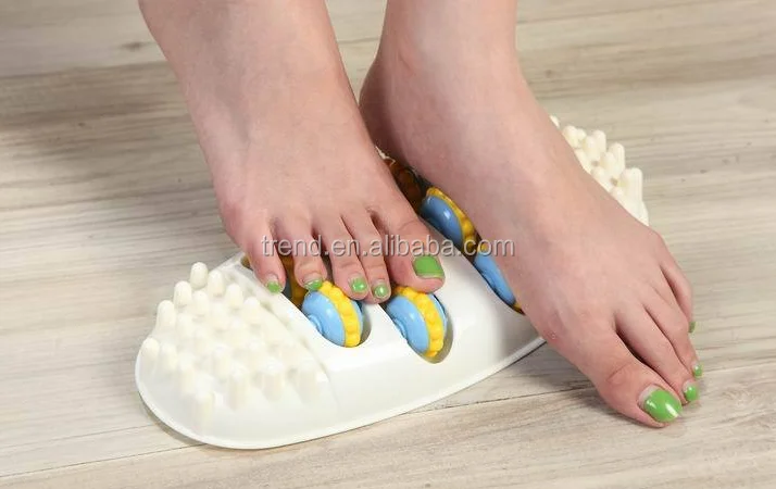 Wooden Reflexology Foot Massager Relaxing Vibrator and Spa Toy with Water Massage Balls for Baby and Adult Use