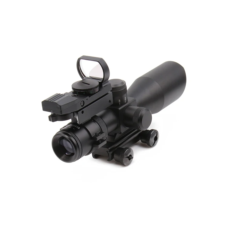 
NcDe 2.5-10x40 Tactical Rifle Scope Dual Illuminated Mil-dot W/ RED(GREEN) Sight, Rail Mount and 4 Reticle Red/Green Dot 