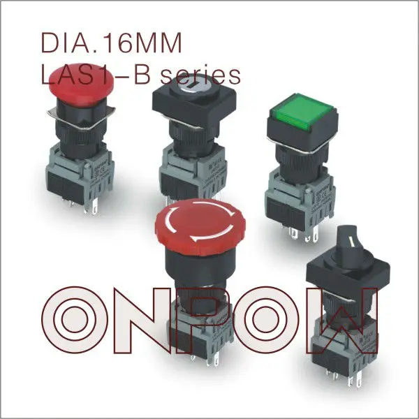 ONPOW Водонепроницаемый Электрический кнопочный переключатель (LAS1-B серии, Dia.22mm, сертификат Европейского соответствия, сертификат независимого Испытательного и сертификационного EC (ROHS) по запрещению применения опасных веществ, reech, IP40,IP65)