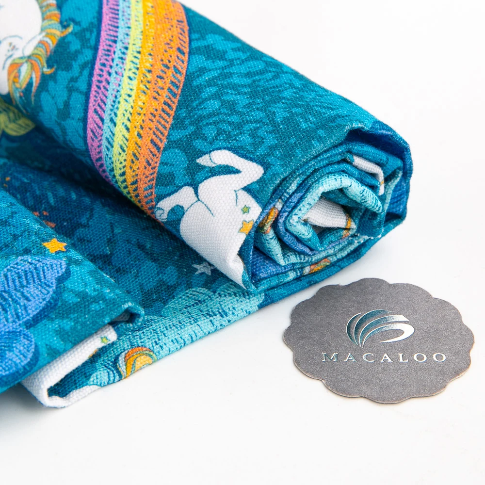 Unicorns digital printing canvas woven cotton fabric