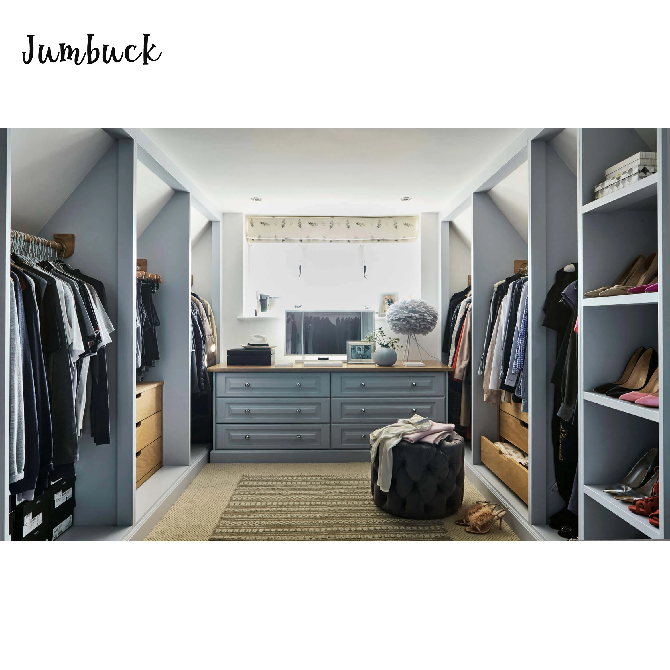 
 Роскошный серый синий цвет античный деревянный шкаф для гардероба, гардероба/спальни  