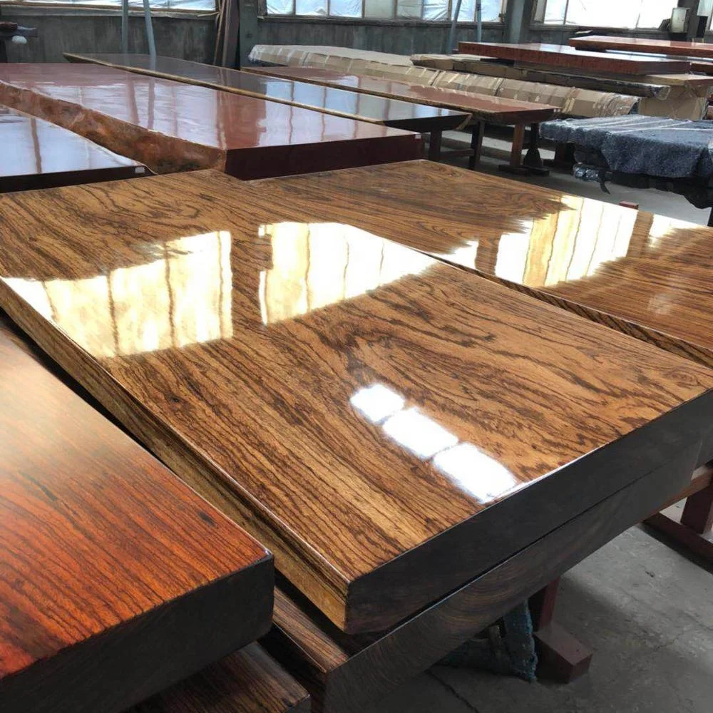 Factory Wholesale African Zebra Wood Slab Solid Wood Dining Table Top Dining Room Furniture And Bar Counter Top Custom Order