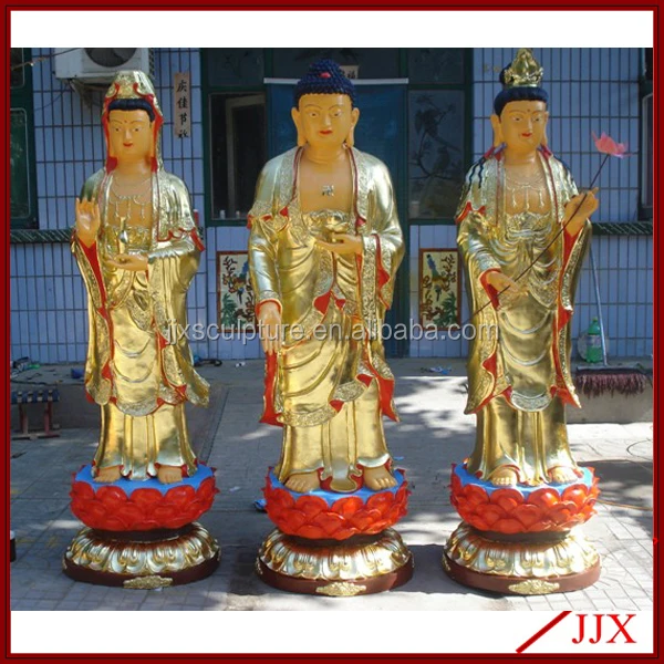 
Casting bronze antique brass the three holy Buddha statue sculpture 