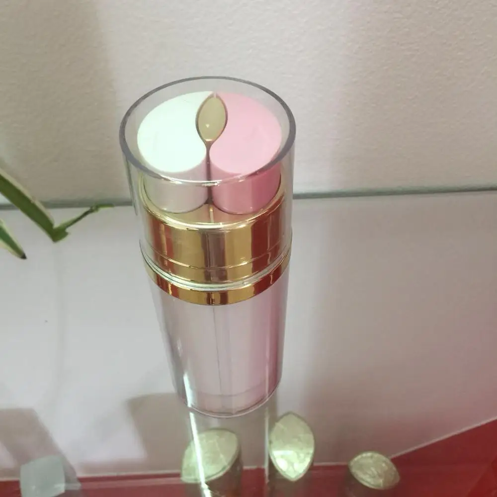 Plastic cosmetic bottle Double tube airless  bottle
