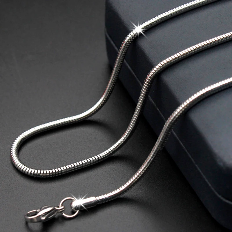 1.2mm /1.5mm /2.4mm /3.2mm snake chain necklace men stainless steel necklace for women chains stocks custom OEM KYBXL
