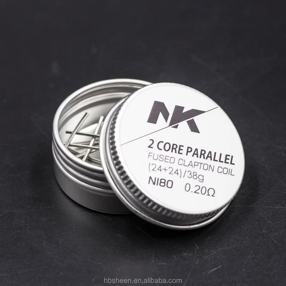 NK wholesale prebuilt coil Ni80 dual fused clapton 24ga parallel clapton for RDA ecig