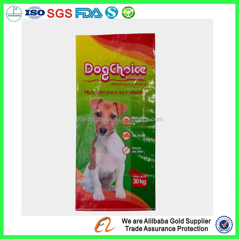 Пользовательские 10 кг БОПП тканые собака пищевой упаковки bag