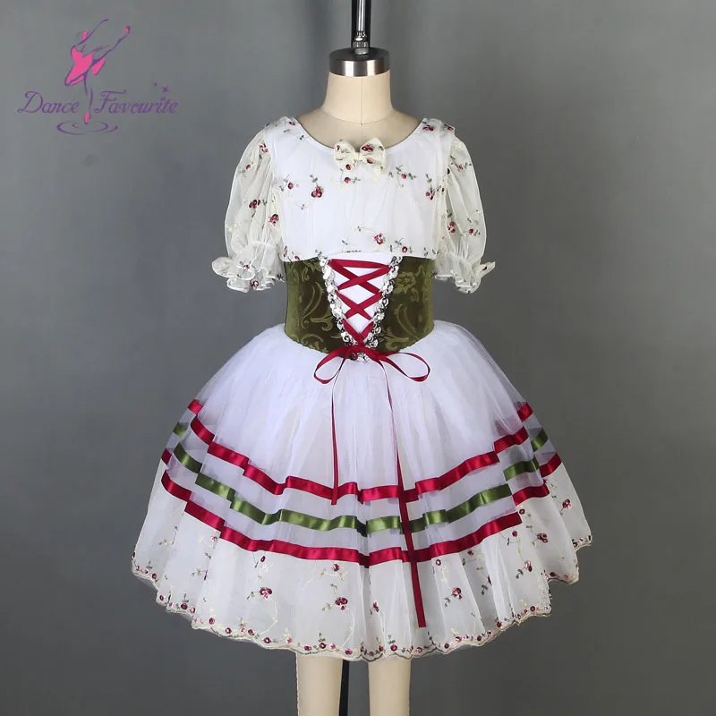 Puff sleeve ballet dance tutu dress for girls and adult performance ballerina costume leotard dresses 18007-2