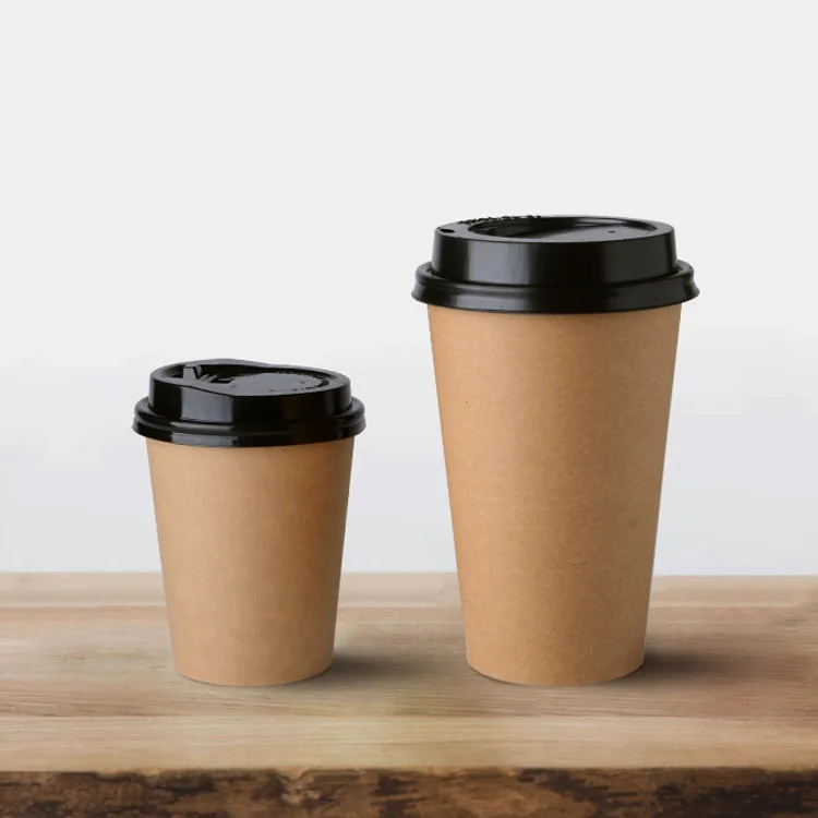 Customize Logo Disposable brown Kraft Paper Cup for Hot and Cold Drinks Coffee Mugs