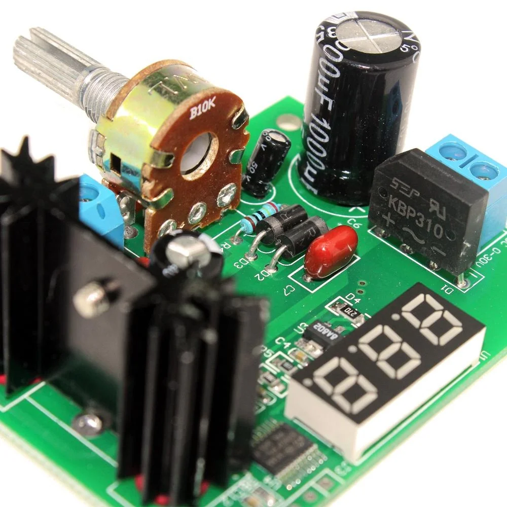 Regulator Step-down Power Supply Module with LED Display 1.25V-28V DC LM317 AC/DC Continuously Adjustable Voltage