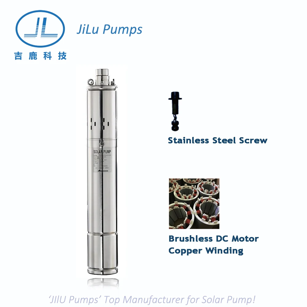 3SSH1.6/80-D36/400 0.5HP brushless dc solar screw water pump solar irrigation pump