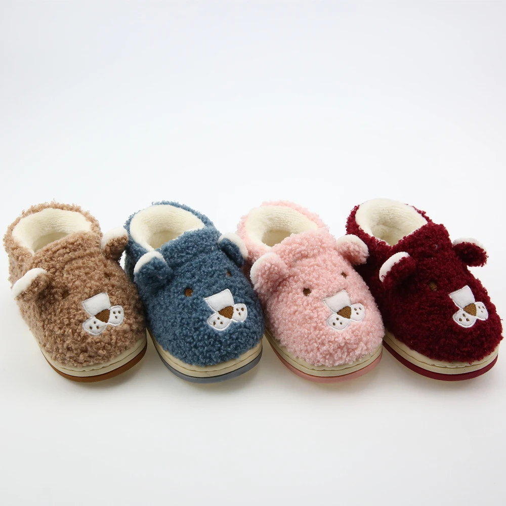 
AIYTON baby winter 3D dog indoor plush slippers 