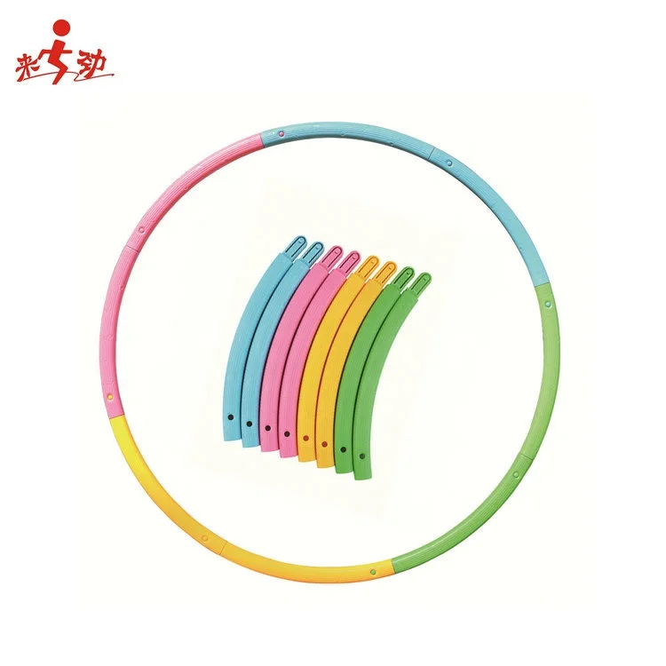 Wholesale Price Massage 8 Sections Children Sport Detachable Plastic Flexible Fitness Hula ring and Hoop For Kids
