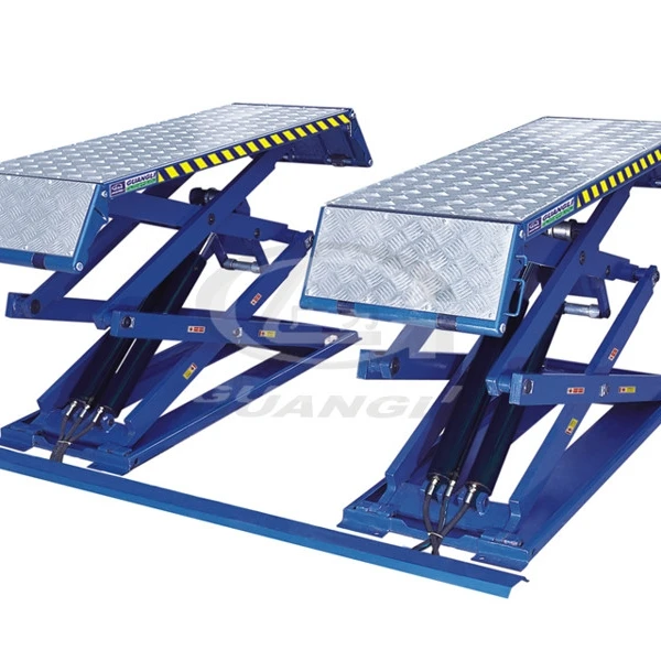 Durable auto maintenance double cylinder hydraulic scissor car lift