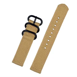 New fashionable 18 20 22 24 26mm matt buckle fabric nylon watch strap black nato braided watch bands