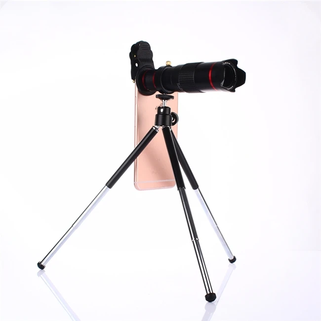 Universal Cell Phone Camera Lens 22X Optical Manual Focus Telephoto Clip Lens Kit with Mini Flexible Tripod