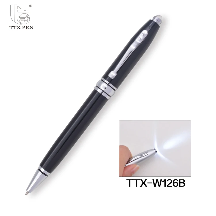 Wholesale Cheap Custom short ballpoint pen refills LED metal ball pen
