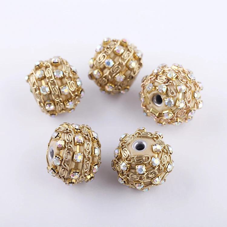 Multicolored Pieces Handmade Indonesia Beads, with Brass Core Round Size About 20mm in Diameter Indonesia Beads