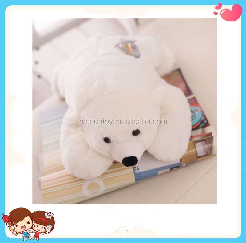lifelike soft stuffed plush white bear toy cushion polar bear toy for kids
