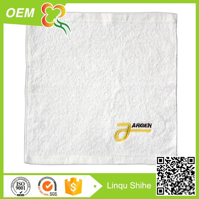 New promotional materials square cotton towel customize logo embroidery