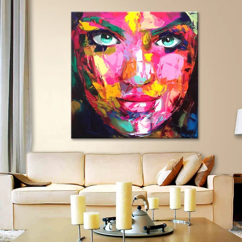 Hot Selling Textured Palette Knife Portrait Oil Paintings Beatiful Women other paintings wall art picture cuadros  graffiti art