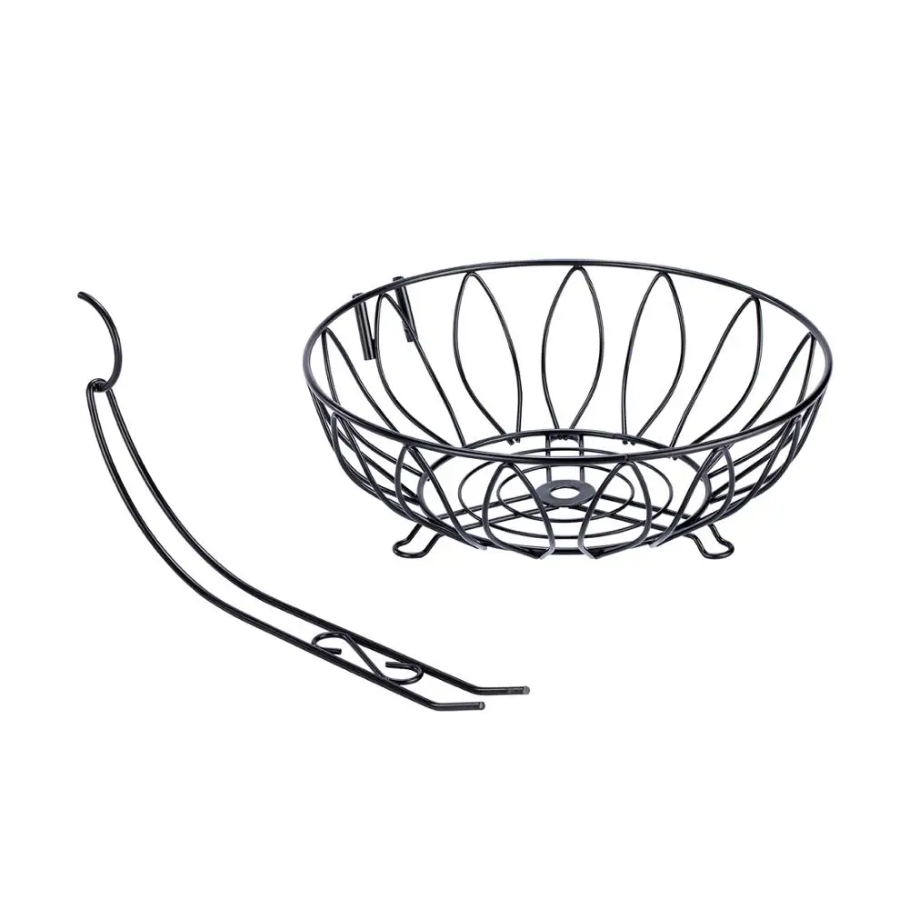 New Eco-Friendly Iron Wire Fruit Basket with Banana Holder Household Storage Hanger Stand Woven Features