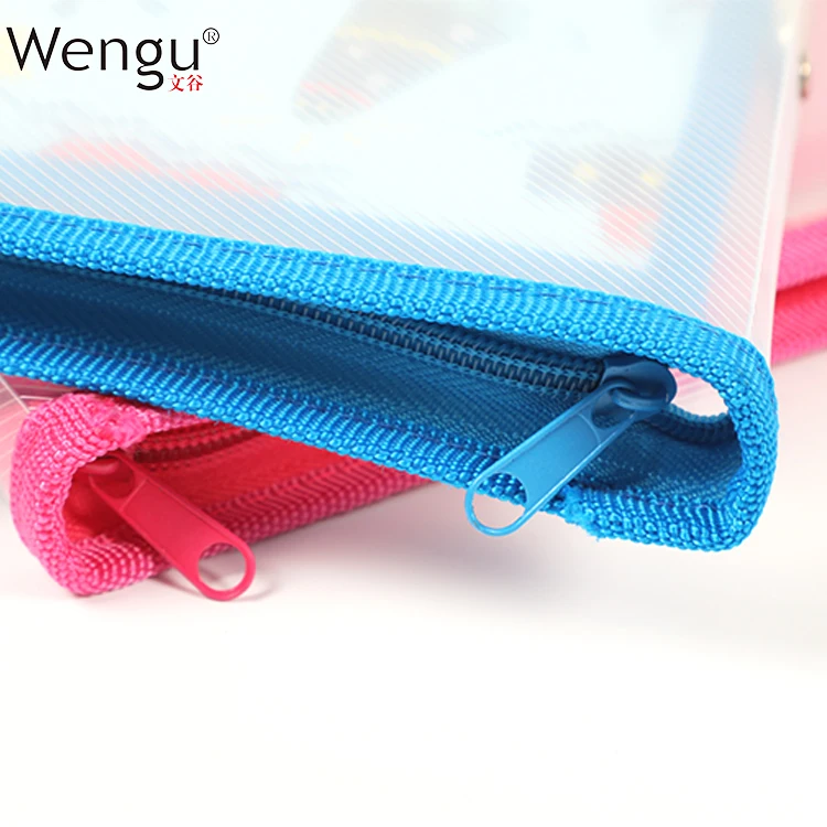 China Good Quality  Manufacture Wholesale Custom Printing Transparent Pp A4 Size Sewing Zipper Ring Binder