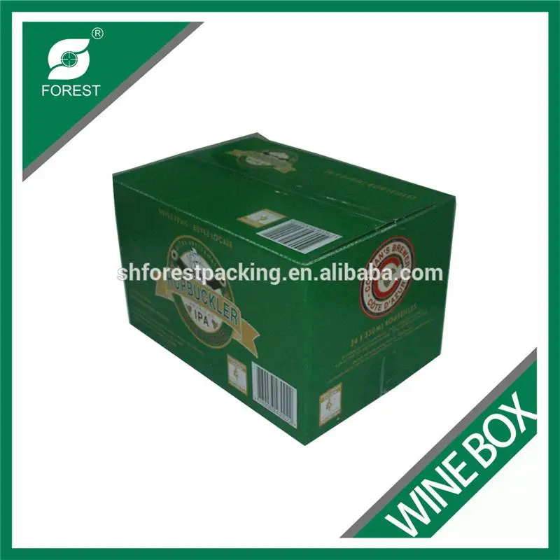 Сшитое из гофрированного 24 упак. пивные бутылки Коробки Полноцветная Печать вина упаковочные коробки