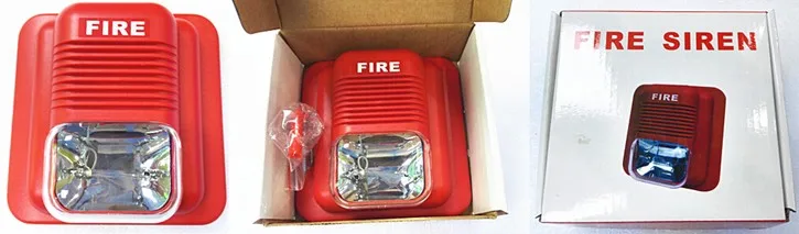 Strobe light siren electronic siren in Red 12/24v for Fire Alarm,sound and light siren