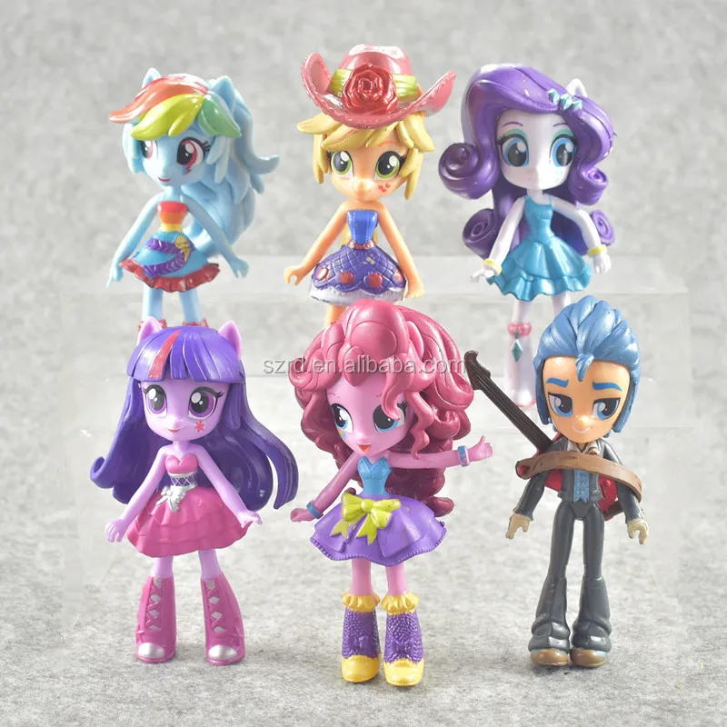 Beautiful rarity pink pony figure for girls gift/6pcs girls horse pony PVC figurine